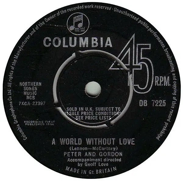 Peter & Gordon – A World Without Love Lyrics