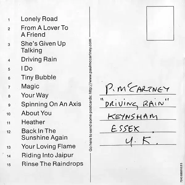 ＣＤ「Driving Rain」 Paul McCartney直筆サイン - 洋楽