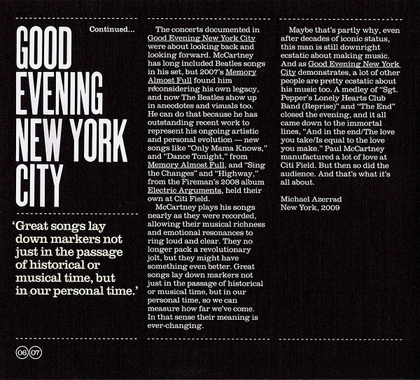 Good Evening New York City By Paul McCartney Brand New And Factory Sealed