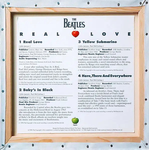 The Beatles – Real Love (1996, CD) - Discogs